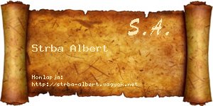 Strba Albert névjegykártya